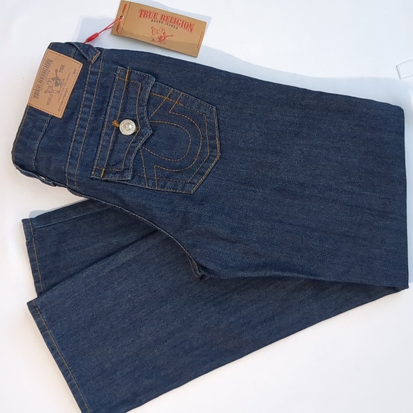 True Religion Straight  Dark Wash Stretch Jean Sz 14 - Picture 1 of 12